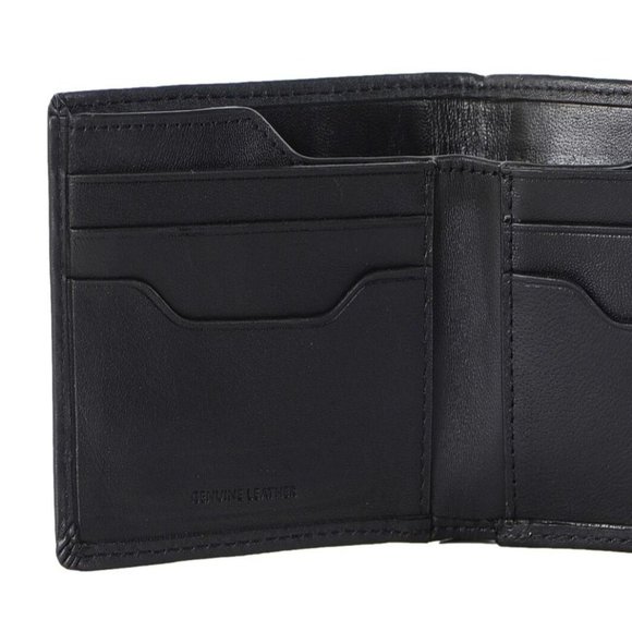 Calvin Klein Men's RFID Genuine Leather Slimfold Wallet Black - Picture 3 of 5